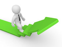 businessman-make-first-step-to-success-d-man-walk-up-green-arrow-stairs-41785537